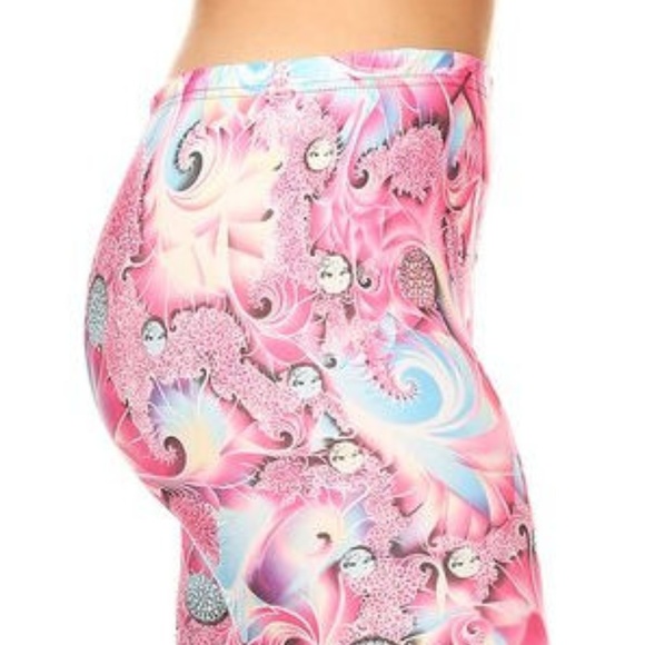 LUCKY FASHION ABSTRACT SOFT LEGGINGS SLIM PANTS PK - Picture 5 of 7